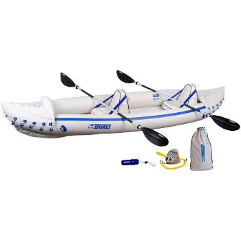 5. Sea Eagle 370 Pro 3 Person Inflatable Portable Sport Kayak Canoe Boat w/ Paddles