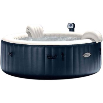 1. Intex PureSpa 85 Inch Portable Bubble Jet Spa 6 Person Inflatable Round Hot Tub