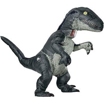 5. Rubie's Official Jurassic World Inflatable Dinosaur Costume, Velociraptor with Sound, Standard