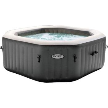 8. Intex 28413WL PureSpa 4 Person Fiber-Tech Construction Portable Octagonal Inflatable Hot Tub Spa