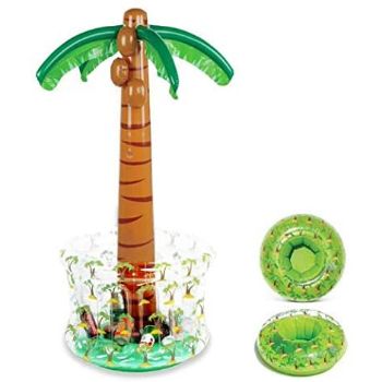 8. CoTa Global Inflatable Palm Tree Pool Cooler & Drink Holders Set