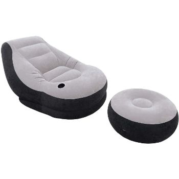 6. Intex 120V AC Electric Air Pump & Inflatable Ultra Lounge Chair and Ottoman Set