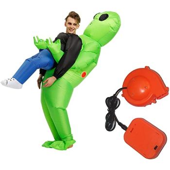 1. SZYO Inflatable ET Costume Green Alien Cosplay Costume