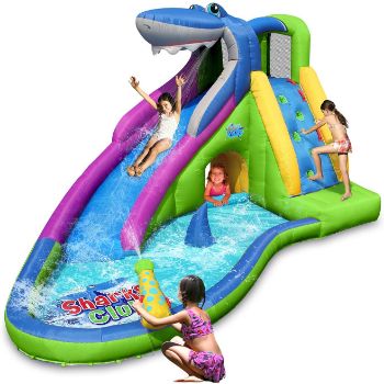 3. ACTION AIR Inflatable Waterslide, Shark Bounce House