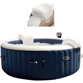 7. Intex 28405E Pure Spa 4-Person Inflatable Heated Hot Tub with Soft Foam Headrest