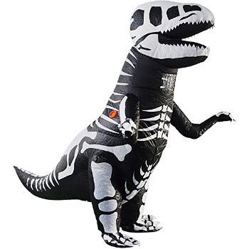 6. T-Rex Dinosaur Inflatable Costume Giant Skeleton Dinosaur Cosplay Blow Up Suit Fancy Dress