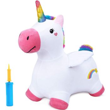 2. iPlay, iLearn Unicorn Bouncy Horse Plush