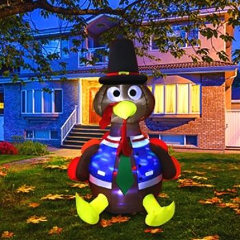 1. MAOYUE 6ft Inflatable Turkey Thanksgiving Inflatable Outdoor Decorations Blow up Turkey