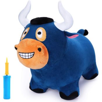 1. iPlay, iLearn Bouncy Bull Plush Riding Hopper Horse