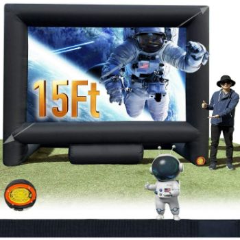 6. SEWINFLA 15Ft Outdoor and Indoor Inflatable Movie Projector Screen