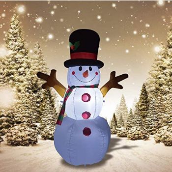 1. GOOSH 5 Feet Inflatable Snowman Christmas Outdoor Decoration