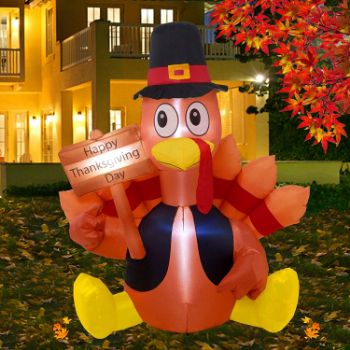 2. Twinkle Star Thanksgiving Decorations Inflatable Turkey