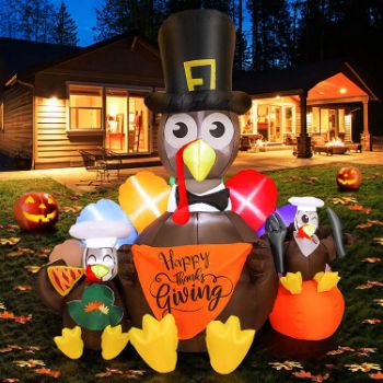 9. YUNLIGHTS 6FT High Thanksgiving Inflatable Decoration