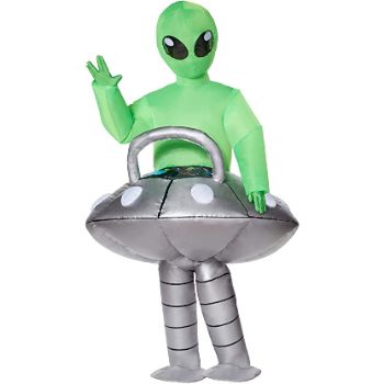 8. Spirit Halloween Kids Light-Up Inflatable Alien UFO Costume