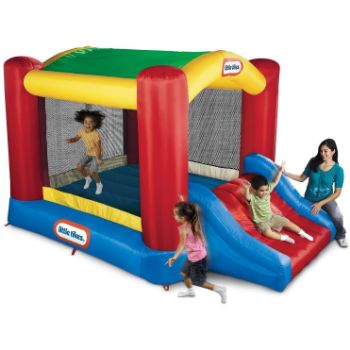 2. Little Tikes Jump 'n Slide Bouncer with Arched Canopy Overhead Cover