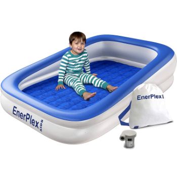 4. EnerPlex Kids Inflatable Travel Bed with High Speed Pump