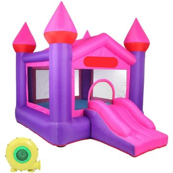 10. Pevor Bounce House with Blower, Pink Inflatable Bouncy Castle